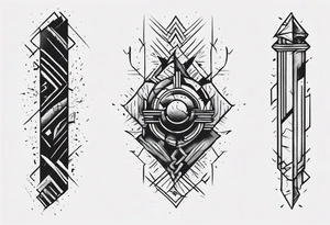 torn thick lines on a forearm. Not much of empty space tattoo idea