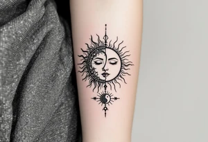 sunface (sunsign in aquarius) & moonface (moonsign in pisces) astrology / yang and yang inspired tattoo idea