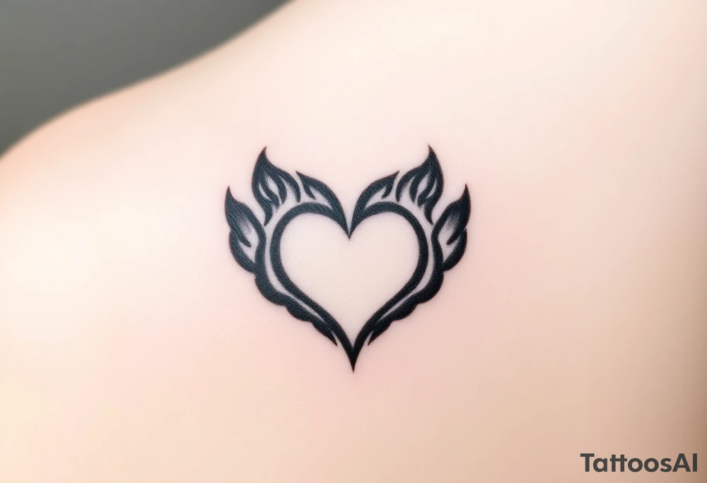 A black-and-gray shaded paw forming a heart, with sharp fur details and intense shading for a bold, mystical look tattoo idea