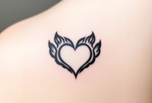 A black-and-gray shaded paw forming a heart, with sharp fur details and intense shading for a bold, mystical look tattoo idea