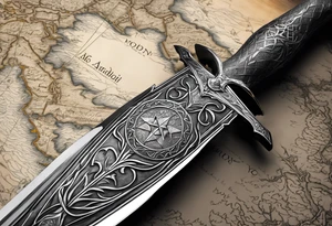sword of arundil, with the map of middle earth behind it. Placement side of my left calf. tattoo idea
