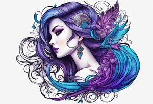 Blue and purple tattoo idea
