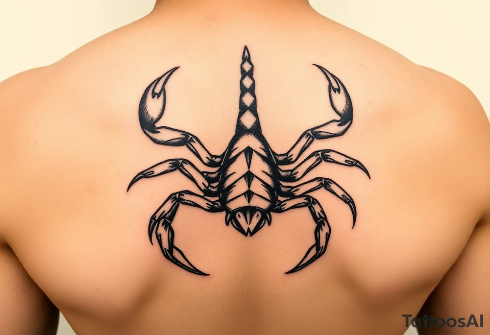 Geometric scorpion simple tattoo idea