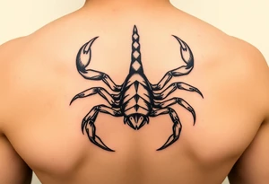 Geometric scorpion simple tattoo idea