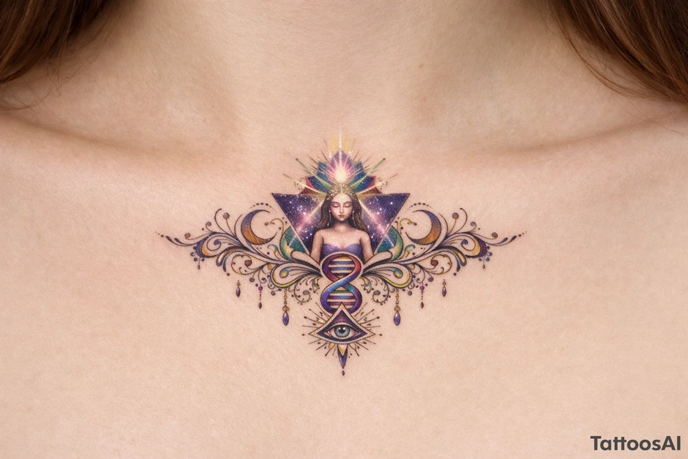 dna comciousness higher self awakening under boob tattoo tattoo idea