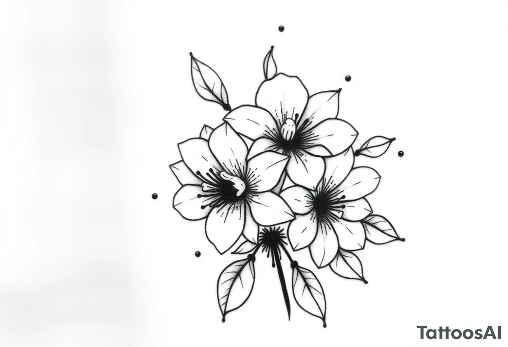 bouquet of flowers tattoo idea