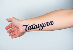 tattoo on forearm, using the name “Tatayana” For a father that lost his daughter tattoo idea