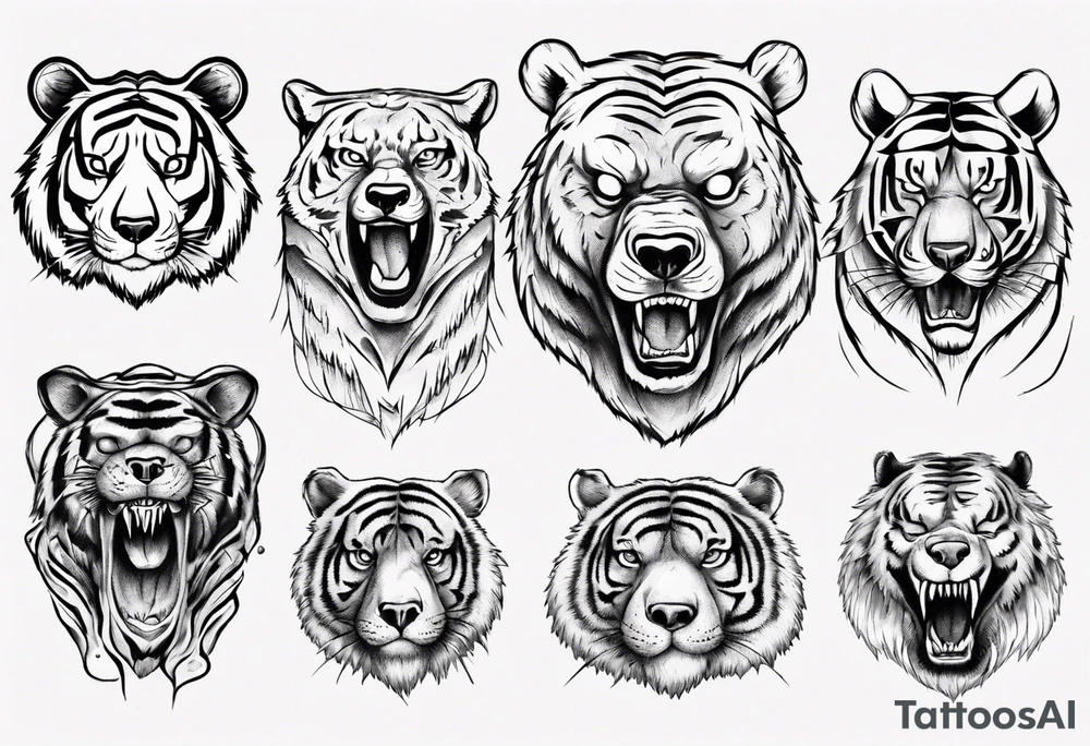 bear vs tiger tattoo idea