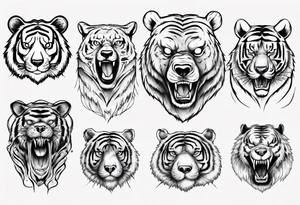 bear vs tiger tattoo idea