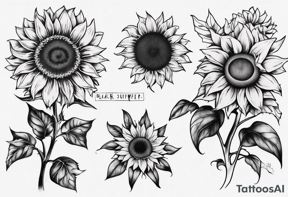 combining E and H with a sunflower tattoo idea