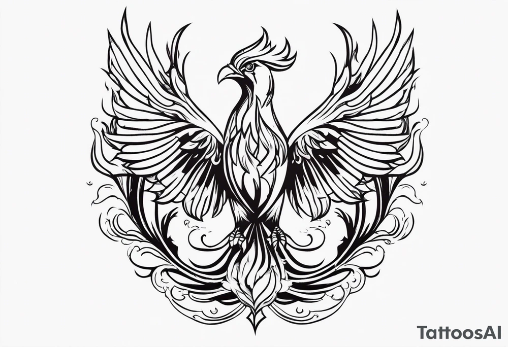 phoenix in fire tattoo idea