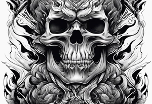 extreme fragmented twisted bone anger pain on arm tattoo idea