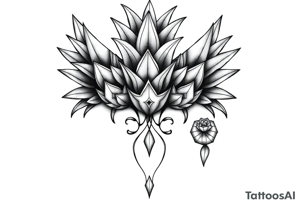 Bushy crown pineapple vagina, design to go over vagina , erotic vagina area design, anus to be at the bottom tattoo idea