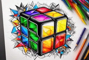 Rubiks cube where the letter C is visible on the front tattoo idea