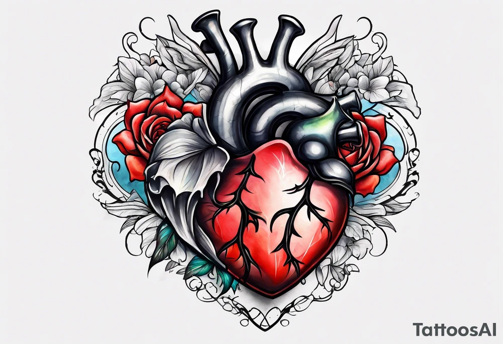 Broken Heart that says Never Say Never tattoo idea