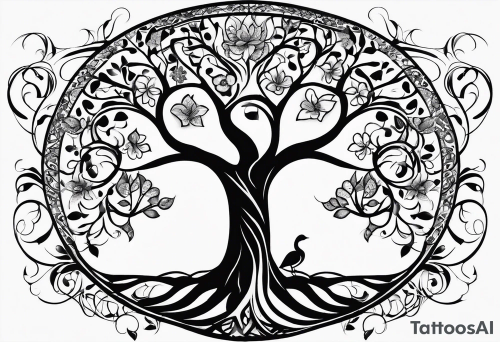 tree of life with kids birthdays involved 10/13/10, 5/29/13, 8/5/15 tattoo idea