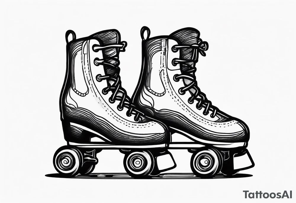 girls fancy roller skating tattoo idea