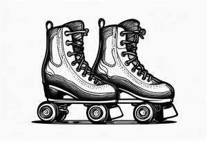 girls fancy roller skating tattoo idea