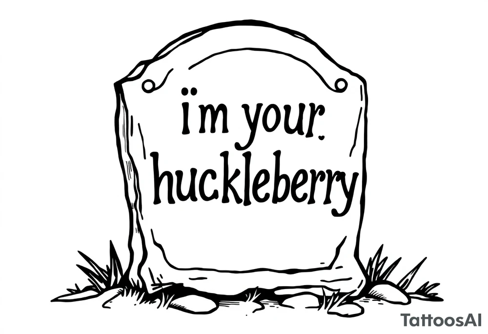 Val Kilmer cartoon tombstone saying “i”m your huckleberry” tattoo idea