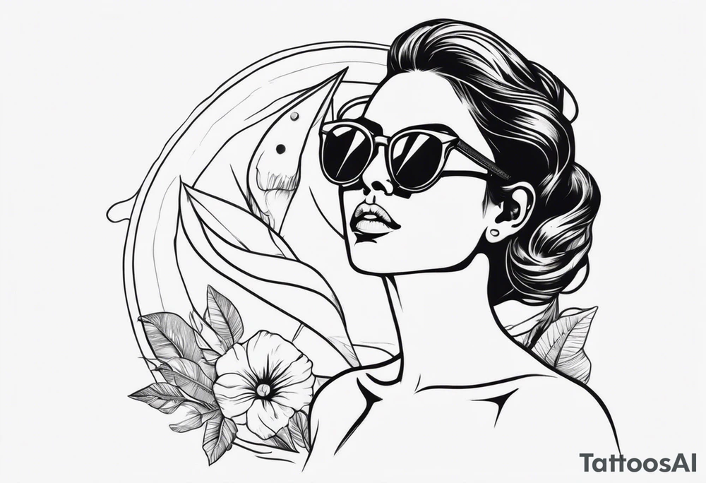 woman with big titts, capricorn with sunglasses tattoo idea