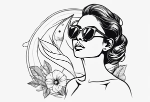woman with big titts, capricorn with sunglasses tattoo idea