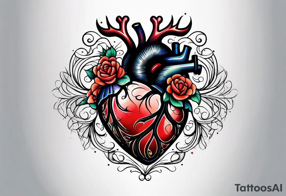 heart tattoo with open in middle tattoo idea