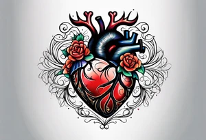heart tattoo with open in middle tattoo idea