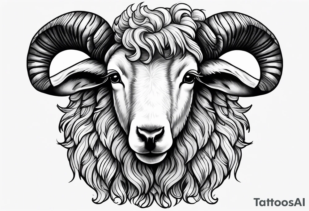 black sheep with angel wings no horns tattoo idea