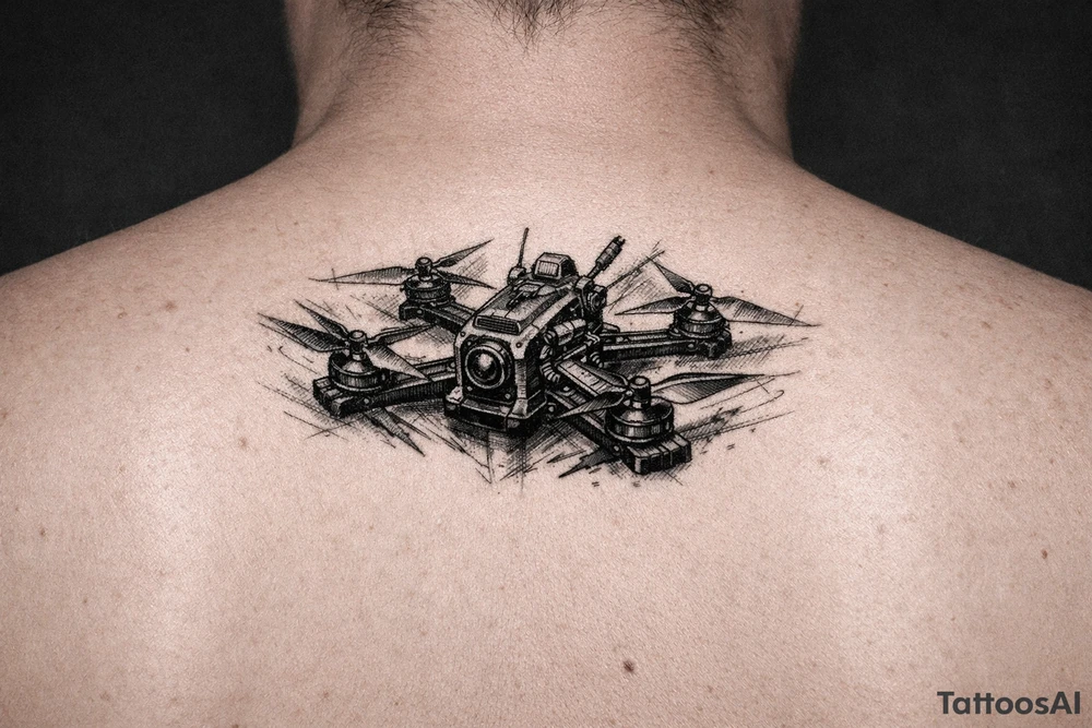 freestyle fpv drone tattoo idea