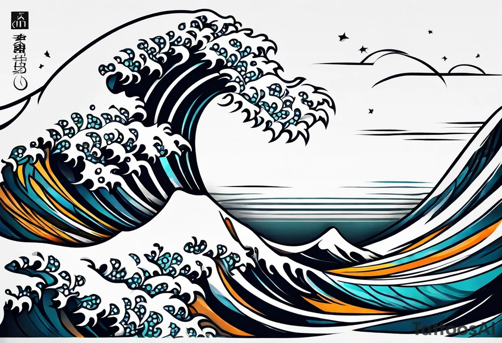 simple wave for outside forearm tattoo idea