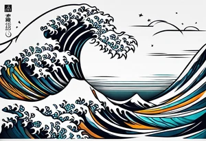 simple wave for outside forearm tattoo idea