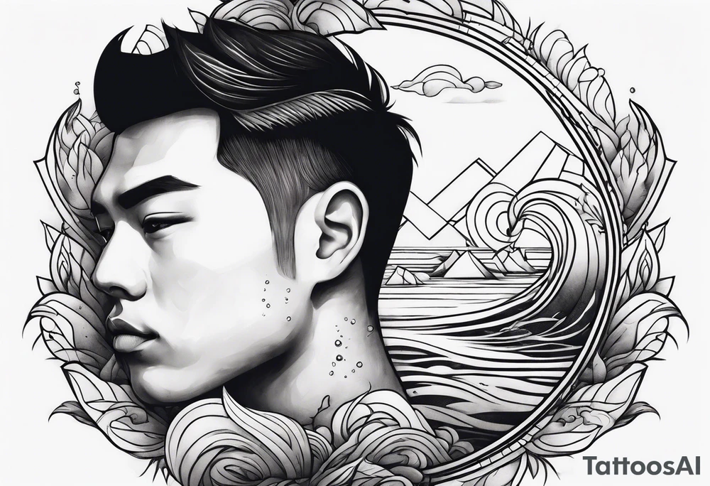 Son with water at the bottom tattoo idea