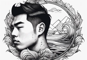 Son with water at the bottom tattoo idea