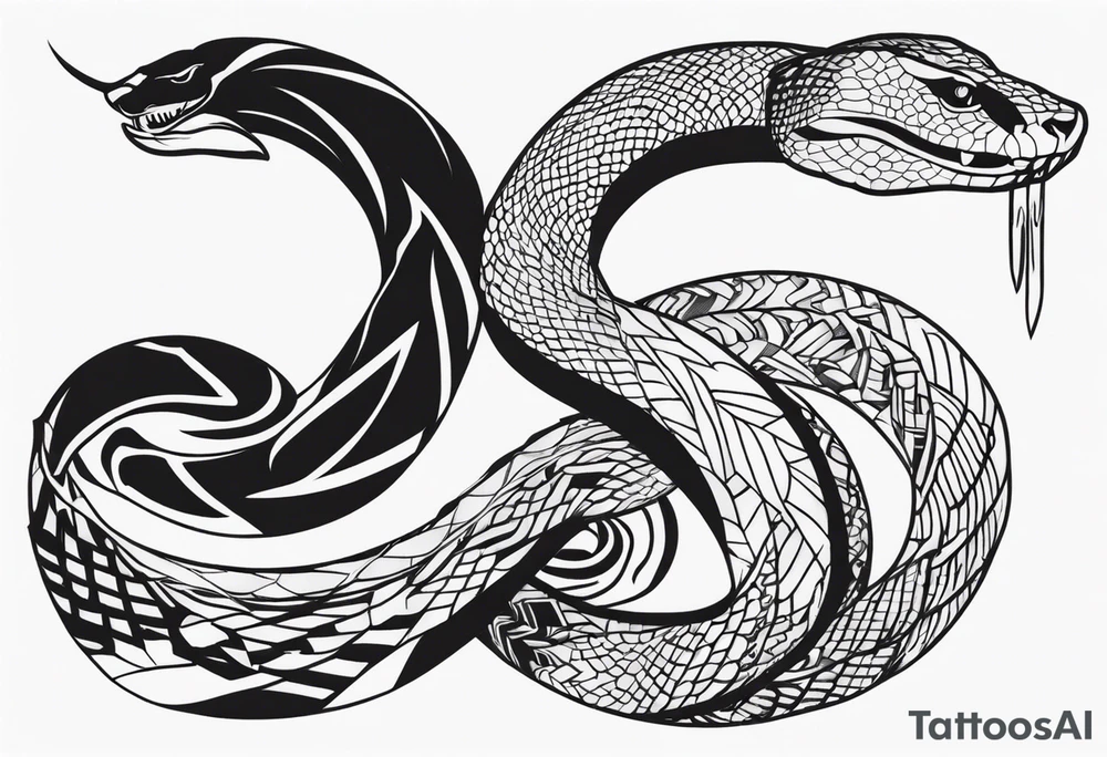 cut snake tattoo idea
