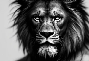 Black African god with lion tattoo idea