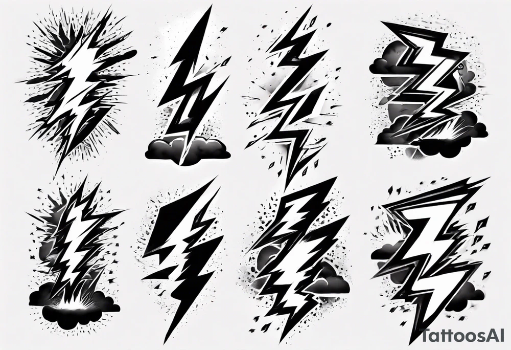 Multiple lightning strikes tattoo idea