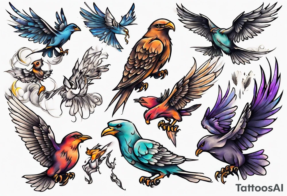 free bird inspired tattoo idea