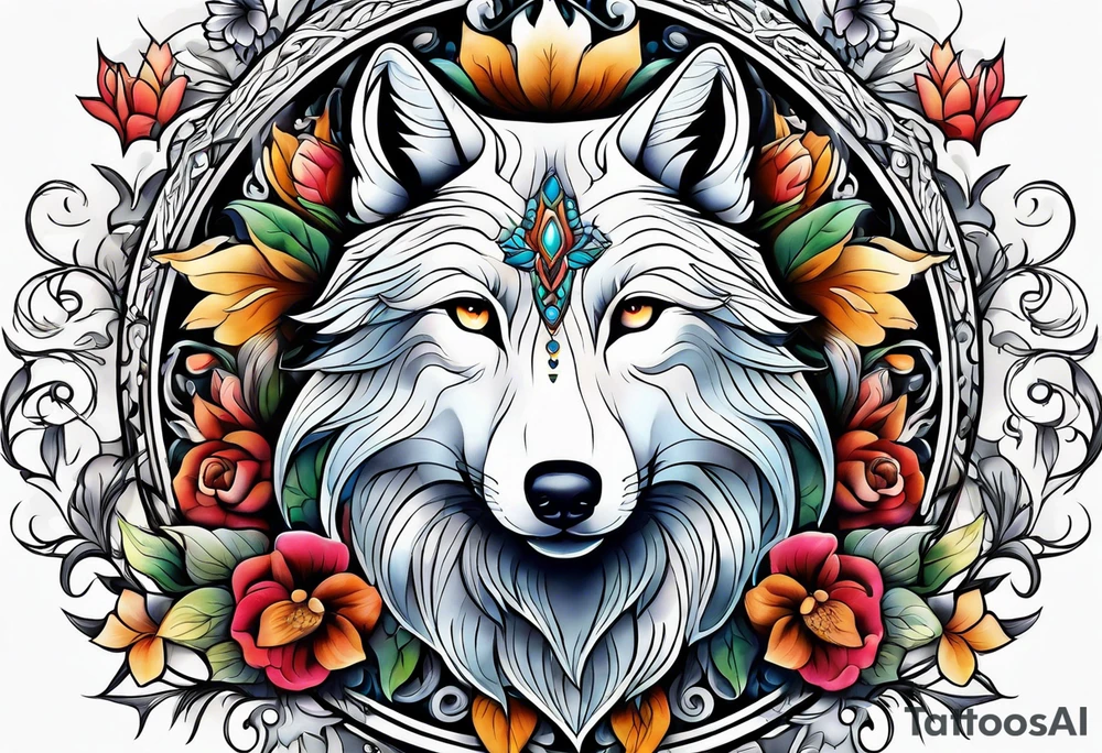 Wolf celeste, flower tattoo idea