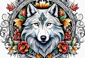 Wolf celeste, flower tattoo idea