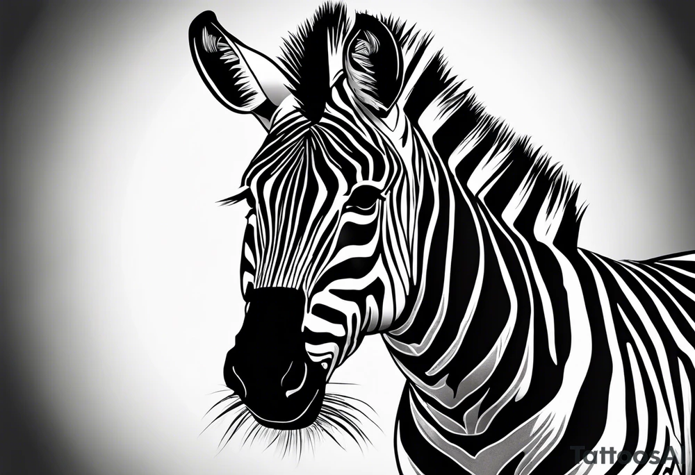 Aggressive zebra angry and in attack mode tattoo idea