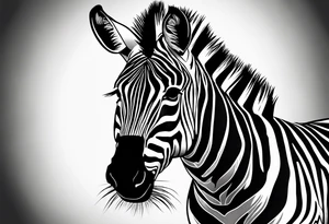 Aggressive zebra angry and in attack mode tattoo idea