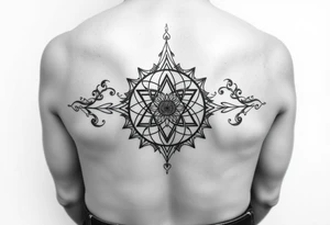 Sacred geometry thigh tattoo idea