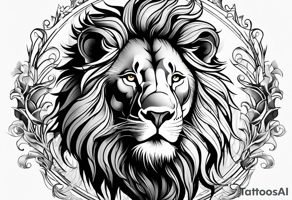 Lion and strength tattoo idea