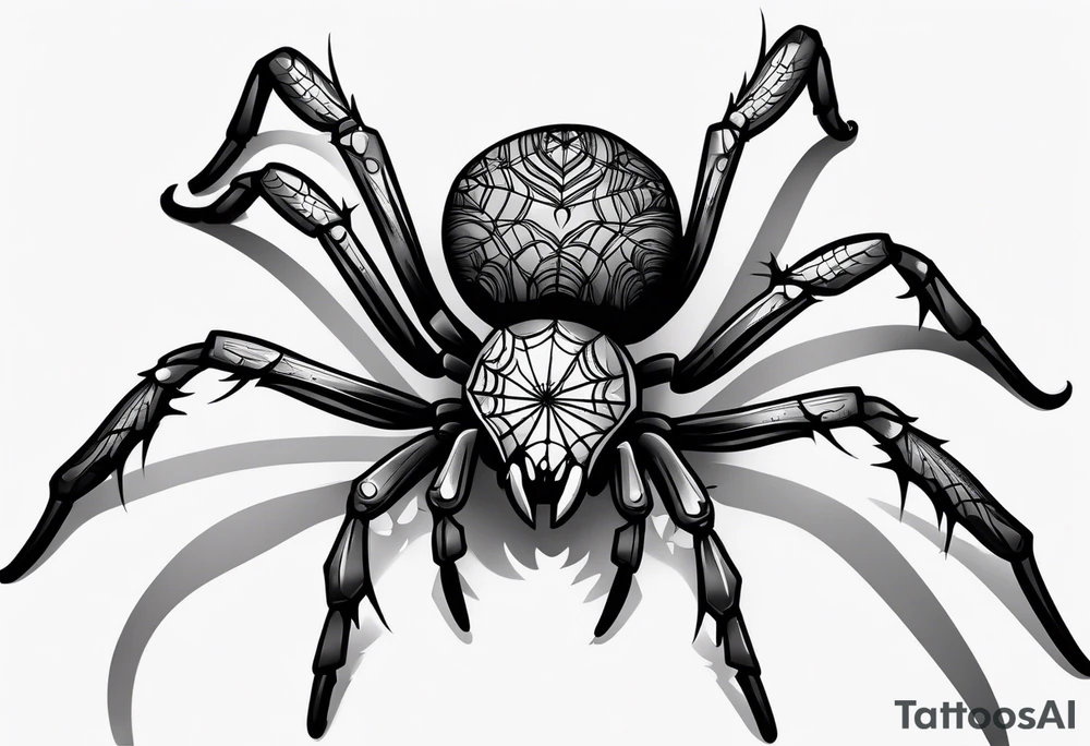 Romantic dark feminine spider tattoo idea
