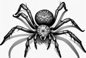 Romantic dark feminine spider tattoo idea