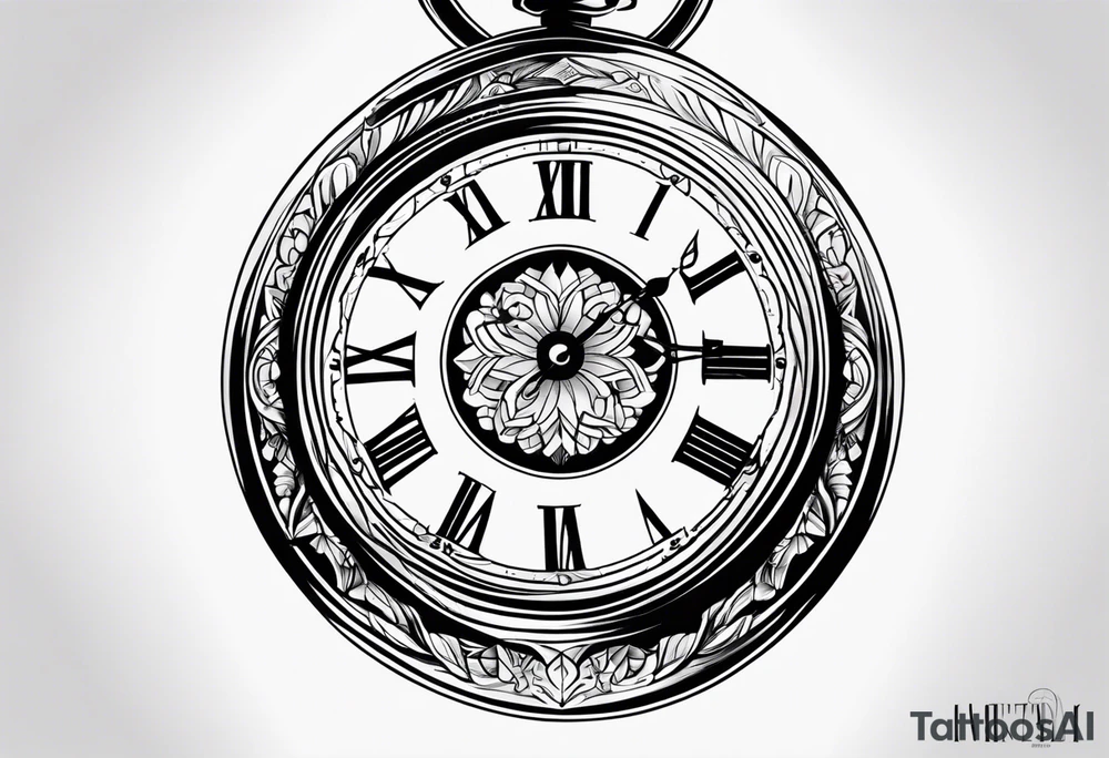 Pocket watch tattoo idea