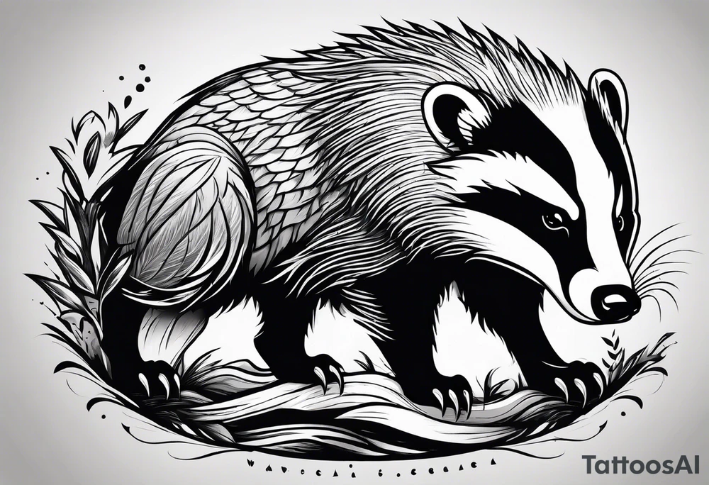 Angry badger tattoo idea