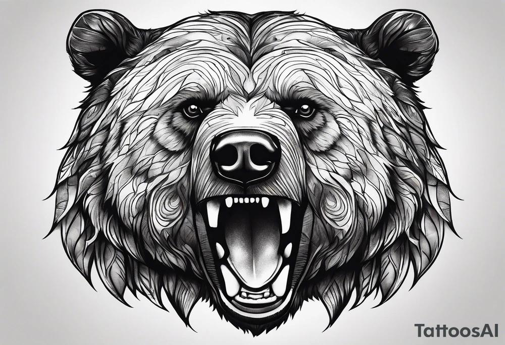 Powerful bear tattoo idea