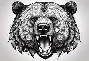 Powerful bear tattoo idea