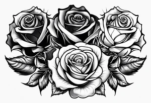 4 roses with a banner tattoo idea